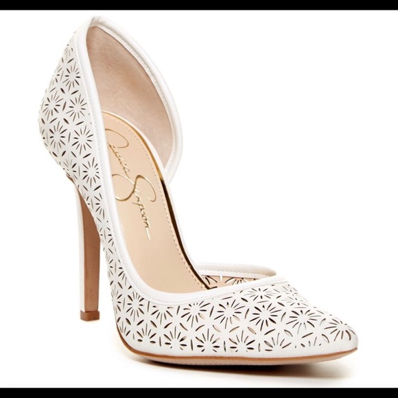 Jessica Simpson Shoes - 🆕JESSICA SIMPSON - White 4-inch Cut-out Heels